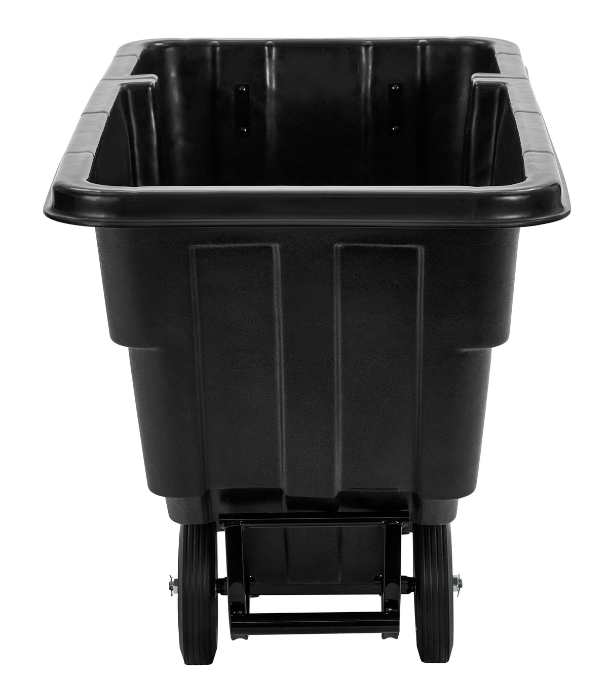 Alpine Industries 1/2 Cubic Yard Tilt Truck, 850 lb Capacity, Heavy-Duty Poly Utility Cart with Wheels, Black, 850 lb Ca
