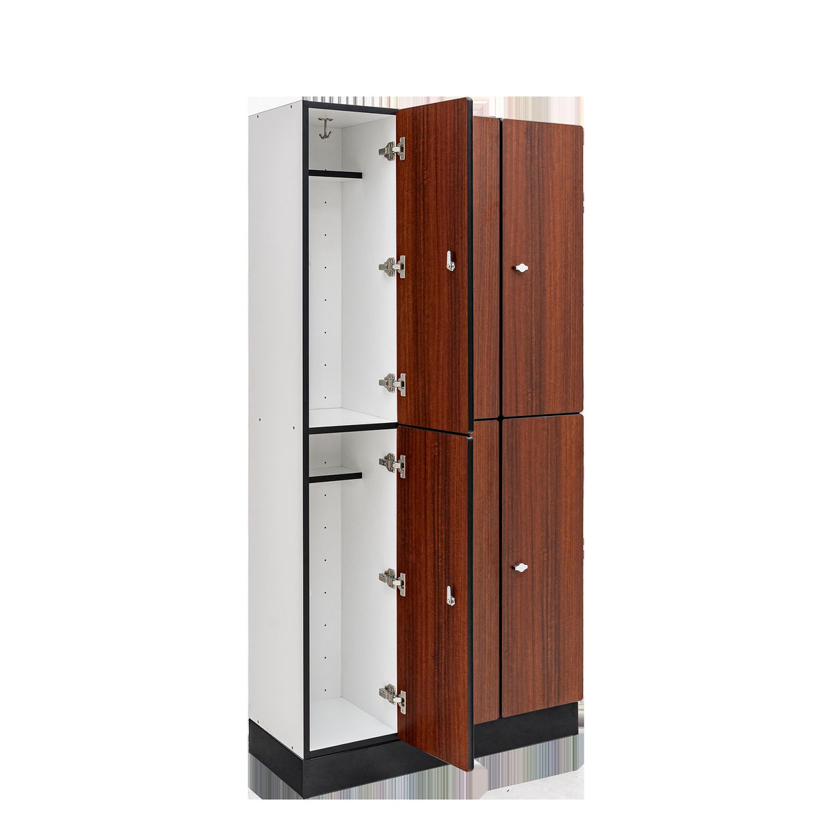 Alpine Industries Triple Column, 2 Compartment, Tier Locker, Walnut