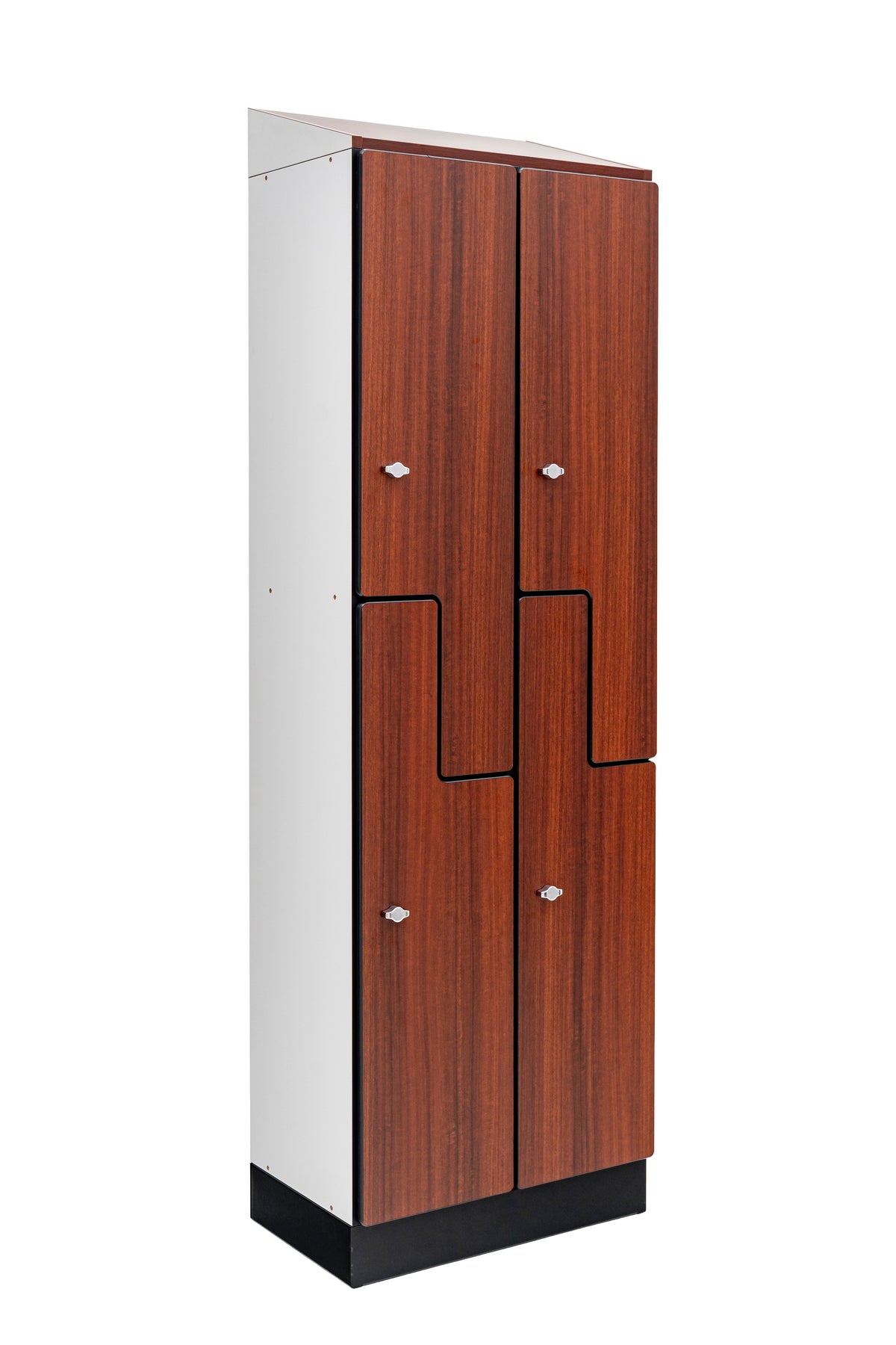 Alpine Industries Double Column, 2 Compartment, Z Style Locker, Walnut