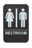 ALPINE INDUSTRIES UNISEX BRAILLE RESTROOM SIGN, BLACK/WHITE, ADA COMPLIANT, 6?X9?
