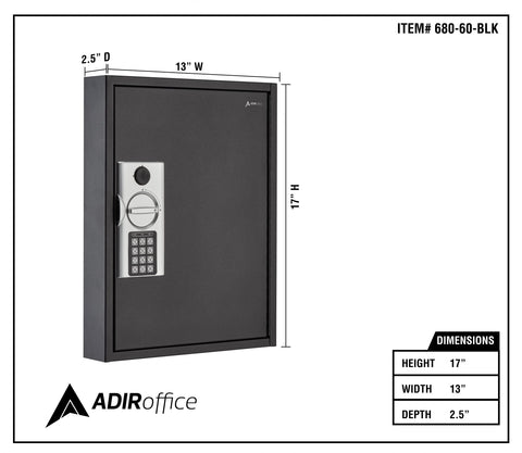 60-Key Steel Heavy-Duty Digital Lock Key Cabinet