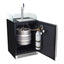 Freestanding dual tap residential beer dispenser, auto defrost w/digital thermostat, SS wrapped door, thin handle, and b