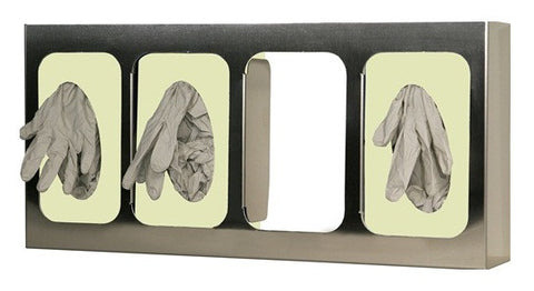 Glove Box Dispenser Dbl Divided Vert/Horiz Stainless Steel