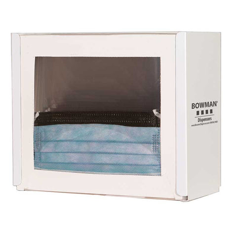 Face Mask Dispenser Shield Style Single White Steel