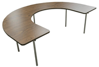 Bailey Horseshoe Activity Table, Adjustable Height, 48" x 72" - Model 355H