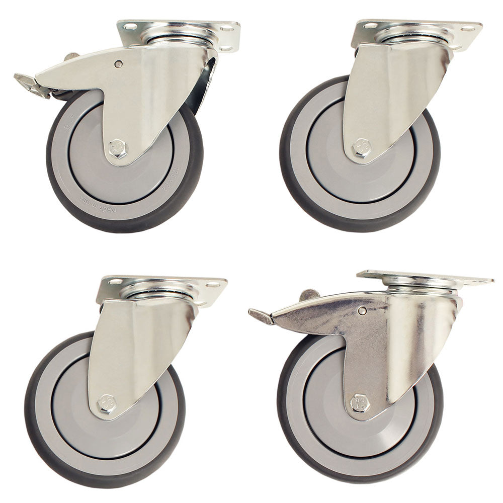 Caster Set, 5" Standard Rubber Wheel, Set of 4