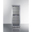 Commercially approved dual zone wine cellar for built-in or freestanding use with seamless stainless steel door and full