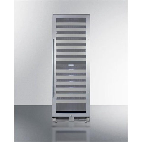 Accucold Dual zone built-in wine cellar with seamless SS trimmed glass door, full extension shelves, digital