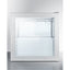 Compact commercial vodka chiller with self-closing glass door and stainless steel wrapped cabinet