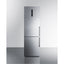 European counter depth bottom freezer refrigerator with stainless steel doors, platinum cabinet, factory installed icema
