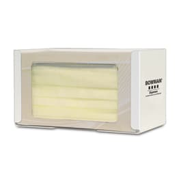 Bowman Dispensers Bowman White Stainless Single Face Mask Dispenser with Dual Mounting, 7.56"W x 4.13"D x 4.25"H