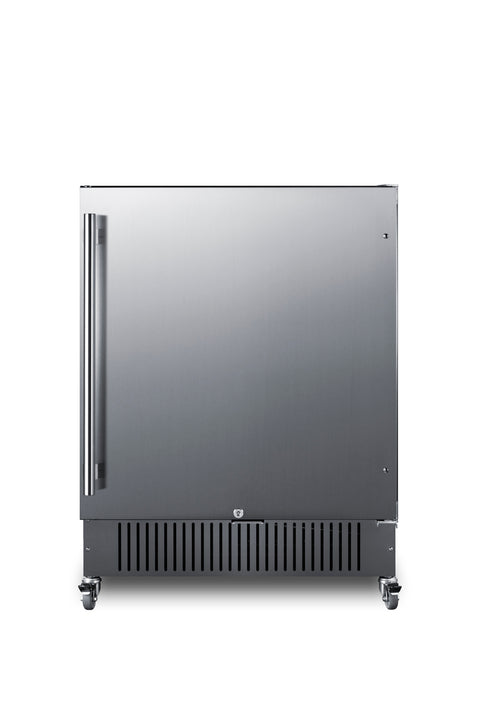 27" Wide Built-in Undercounter All-refrigerator for Commercial or Residential Use with Caster Set Included