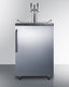 Freestanding residential beer dispenser, auto defrost w/digital thermostat, SS door, thin handle, and black cabinet; no