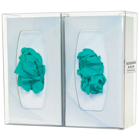 Bowman Glove Box Dispenser Divided Vertical/Horizontal PETG Clear