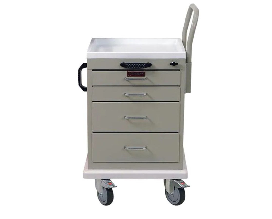 Harloff Basic Start Cart, No Accessories, 2-3", 2-6" Drawers, Keylock, Includes Side Push Handle