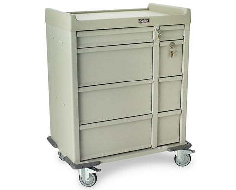 Harloff All Aluminum Punch Card Cart with BEST® Lock on Cabinet, Single Column Cart, Standard Package Includes: