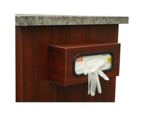 Harloff Wood Vinyl Coated Aluminum Single Glove Box Holder. Cherry Mahogany . Dims: 11.5" W x 5.5" H x 4.25" D