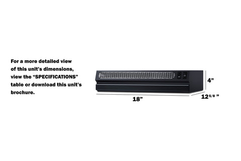 Accucold 18" wide ADA compliant retractable range hood for recirculating operation, ADA (Model HRTX18SSADA)