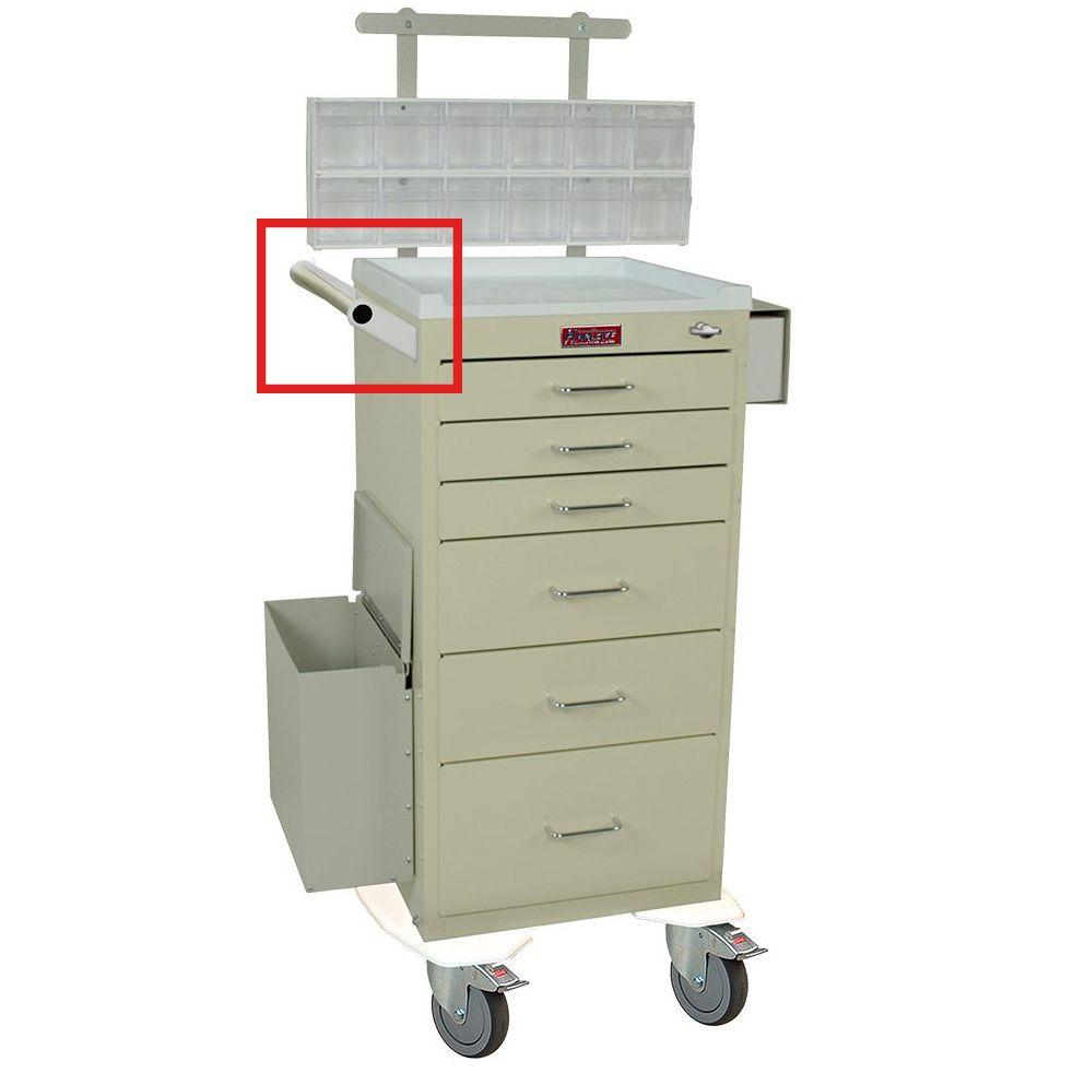 Harloff Push Handle, Offset - Extends Out and Away from Cart, Adds Height (with flat rail handle)