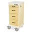 M-Series Tall Wood Style Drawer Fronts Cart, Mini Width, Four Drawer, E-Lock, MDS1830E04-AN