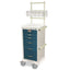 M-Series Tall Anesthesia Cart with MD18-ANS Accessory Package, Mini Width, Six Drawers, E-Lock, MDS1830E06+MD18-ANS