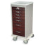 M-Series Mini Width Wood Style Drawer Fronts Cart, Seven Drawers, Key Lock, MDS1830K07-CM