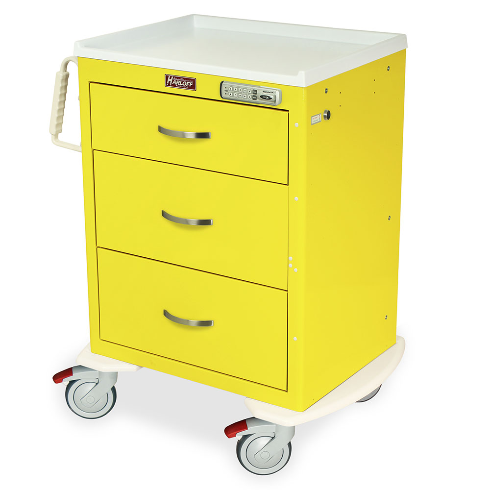 Harloff M-Series Cart - Medium Width Short Cabinet with 24" of Vertical Drawer Space – MDS2424WLP04