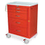 M-Series Tall Medical Emergency Cart, Standard Width, Five Drawers, Breakaway Lock, MDS3030B05