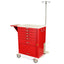 M-Series Tall Crash Cart with Accessory Package, Flip-Up Door, Standard Width, Five Drawers, Breakaway Lock, MDS3030B05-12FD+MD30-EMG1