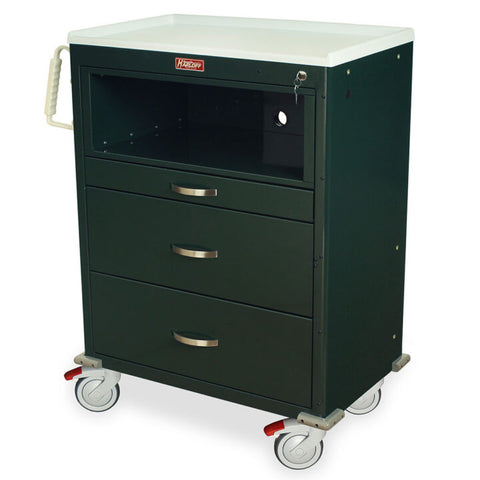 Equipment Holder Shelf for MDS30 Carts with all locks, Steel, 2" Cable pass through hole in rear with grommet (upgr