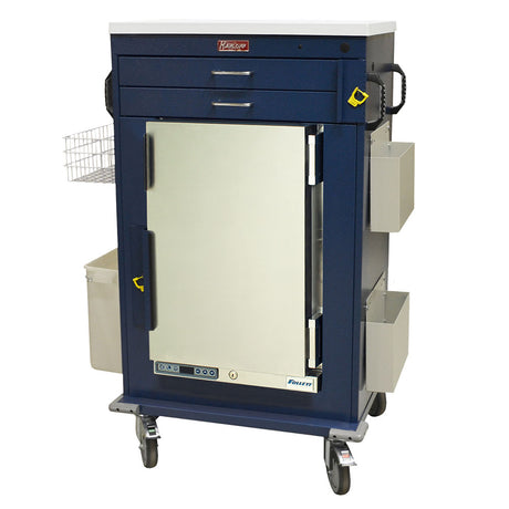 Premium Large Malignant Hyperthermia Cart with Lab Quality FOLLETT #REF2 1.8 cu ft Refrigerator, 1-3", 1-6" Storage Draw (Model MH5302K)