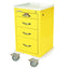 A-Series Narrow Aluminum Key Lock Isolation Cart, Short Height, Four Drawers, MPA1824K04