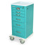 A-Series Narrow Lightweight Six Drawer Anesthesia Cart, Tall Height, Key Lock