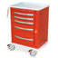 A-Series Aluminum Cart - Standard Width Medium Height Cabinet with 24" of Vertical Drawer Space, ELECTRONIC Lock with Pr