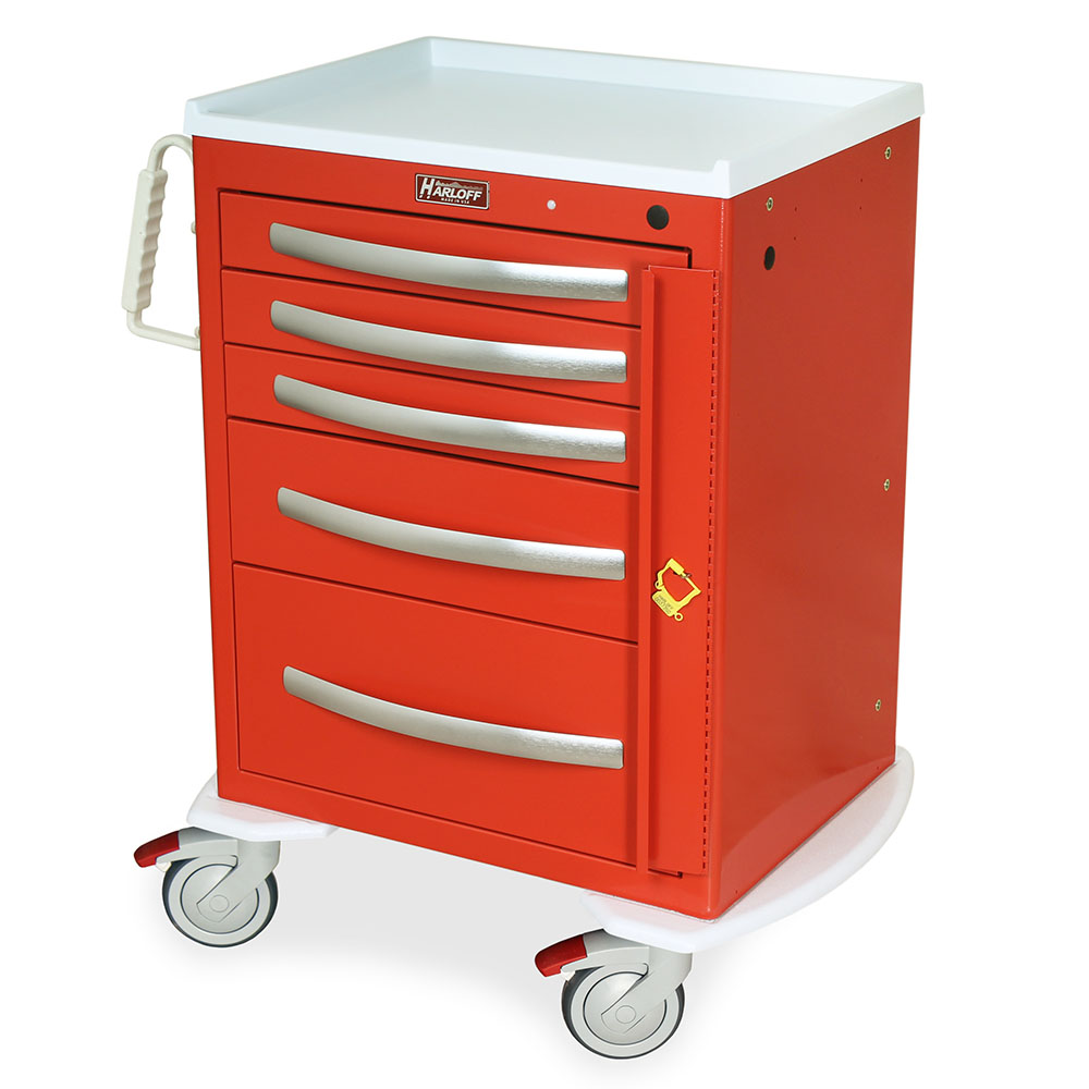 A-Series Aluminum Cart - Standard Width Short Cabinet with 24" of Vertical Drawer Space, Basic Electronic Pushbutton Loc