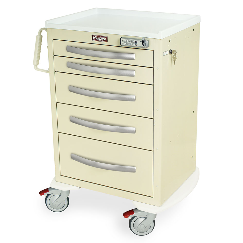 Harloff A-Series Aluminum Cart - Medium Width Short Cabinet with 24" of Vertical Drawer Space, Basic Electronic