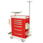 A-Series Aluminum Crash Cart with MD30-EMG3 Super Stat Emergency Accessories Package, Tall Height, Standard Width, Six Drawers, Breakaway Lock, MPA3030B06+MD30-EMG3
