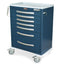A-Series Lightweight Aluminum Anesthesia Cart, Tall Height, Standard Width, Seven Drawers, E-Lock, MPA3030E07