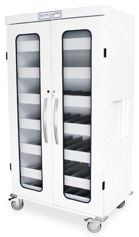 Harloff Intra Ocular Lens Storage Cart, holds 728 Intraocular lenses for 9" Box, New Cabinet design, Key Locking doors