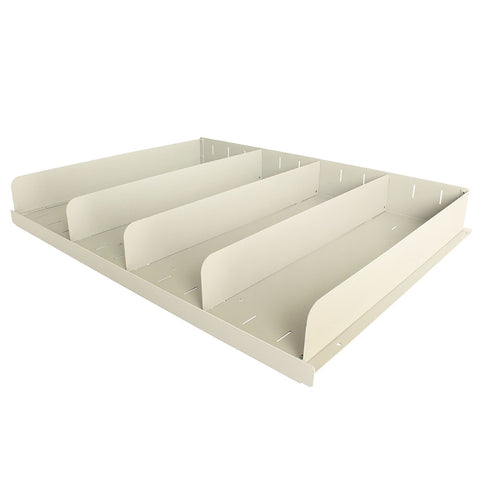 Harloff Stainless Steel Shelf with 5 Dividers, fits Double Column MedStorMax cabinet