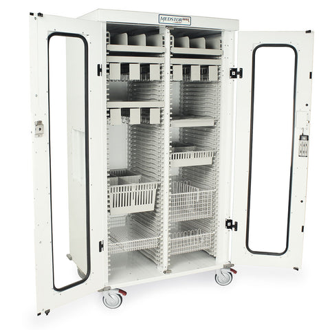 Harloff Double Column Mobile Cabinet Secured with Proximity Electronically Locking Solid Double Doors, H+H Panels Give