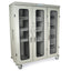 Triple Column Mobile Cabinet with three (3) Doors with tempered glass inserts, two electronic keypad locks, one for the