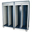 Stainless Steel Single Column Mobile Cabinet with Key Locking Tambour door, H+H Panels Give 49 Insertion Points per Col