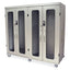 Quad Column Medical Storage Cabinet with Double Wide Open Columns, Glass Doors, Electronic Keypad Lock, MSPM84-20GEK