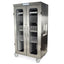 Stainless Steel Double Column Three Quarter Height Mobile Cabinet with (2) Locking Doors with Tempered Glass Window Inse