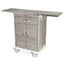 A-Series Wood Vinyl Cart, Driftwood Gray - Mini Width Short Alum Cabinet with 24" of Vertical Drawer Space, Basic Electr