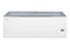 Flat top commercial ice cream freezer with sliding glass lid, digital thermostat, and novelty baskets