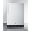 Outdoor all-refrigerator for built-in use, with digital thermostat, panel-ready door, and black cabinet