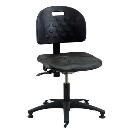 Brewer PT-1-C Adjustable Polyurethane Tilting Industrial Stool with Casters - Table Height