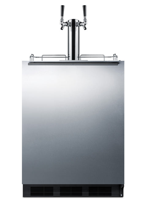 Built-in European beer kegerator with dual tap kit